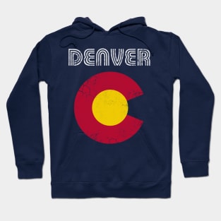 Retro Fade Denver Colorado Flag Home Love Hoodie
